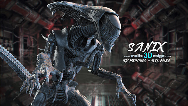extraterrestre reina 3d imprimible modelo superhéroes sanix3d 3D print model - Mito3D