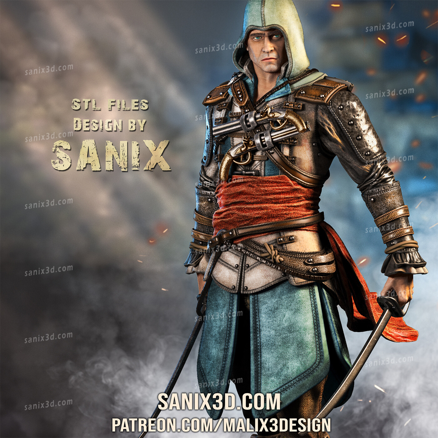 assassin files super héros sanix3d 3D print model - Mito3D
