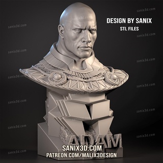 negro Adán busto files superhéroes sanix3d 3d print model - Mito3D