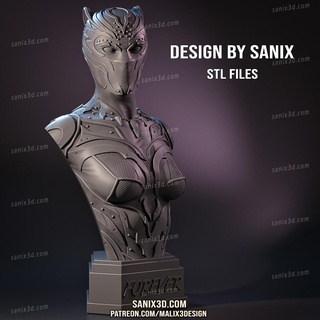 negro pantera busto files superhéroes sanix3d 3d print model - Mito3D