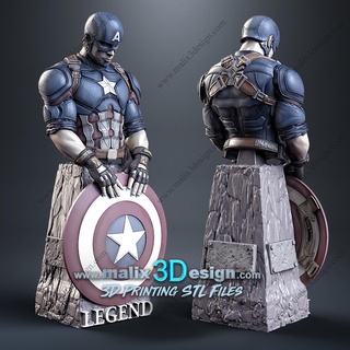 Kaptan Amerika büst files süper kahramanlar sanix3d 3d print model - Mito3D