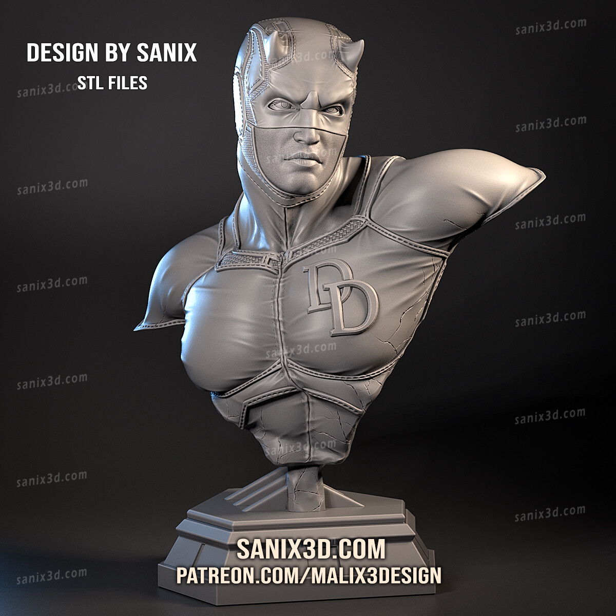 casse cou buste files super héros sanix3d 3D print model - Mito3D