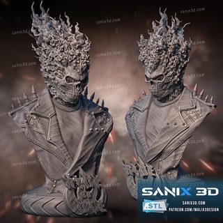 ghost rider bust -files superheroes sanix3d 3d print model - Mito3D
