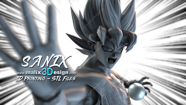 Goku 3d stampabile modello supereroi sanix3d 3D print model - Mito3D