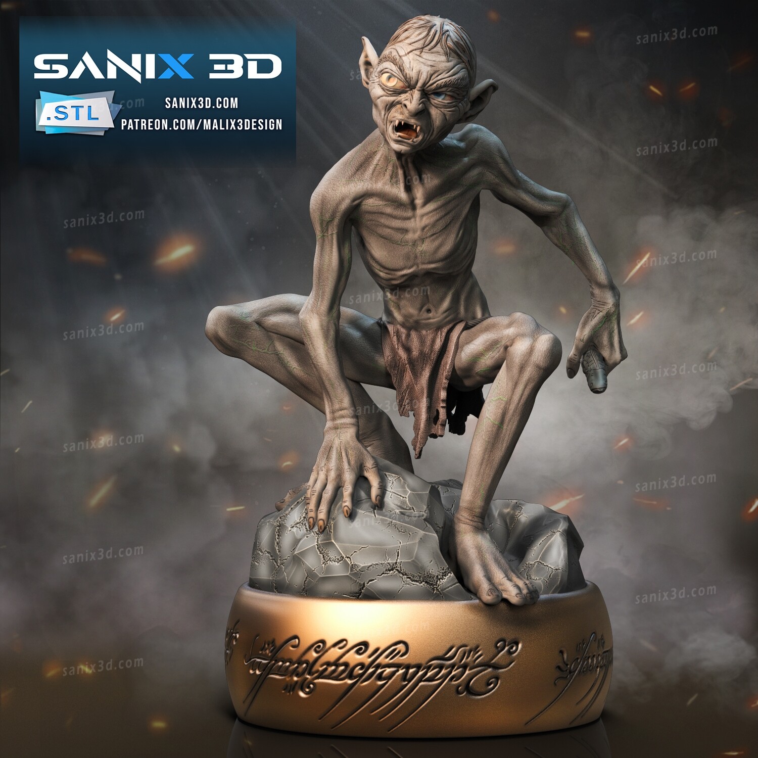 gollum files supereroi sanix3d 3D print model - Mito3D