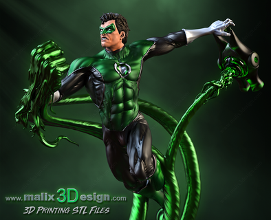 vert lanterne files super héros sanix3d 3d print model - Mito3D