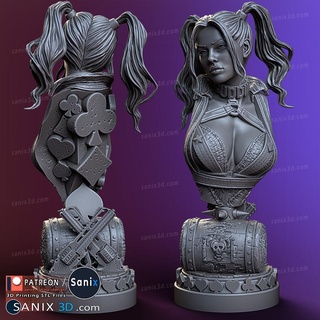 Harley quinn busto files superhéroes sanix3d 3d print model - Mito3D