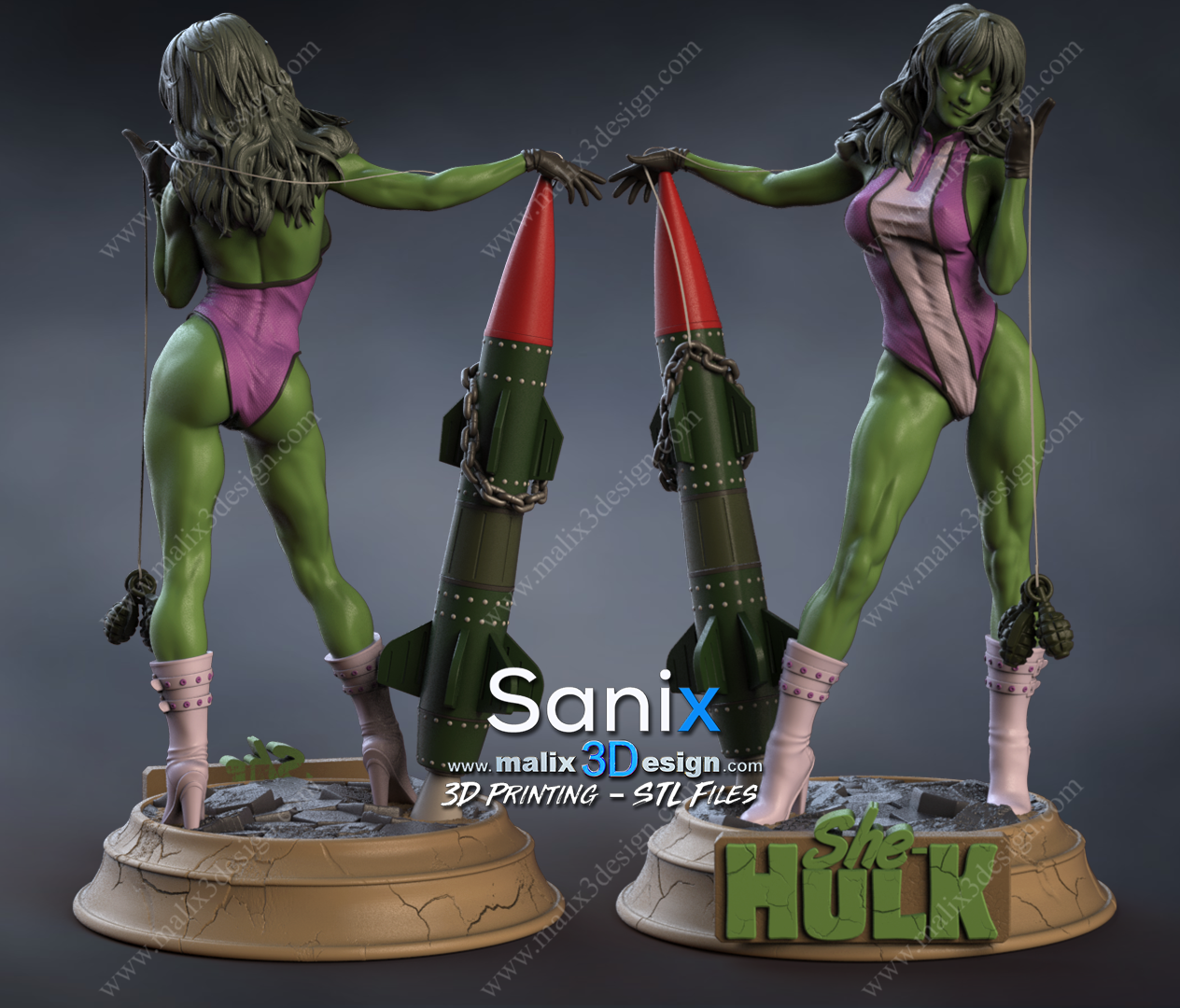 Hulk 3d baskı dosyaları süper kahramanlar sanix3d 3D print model - Mito3D