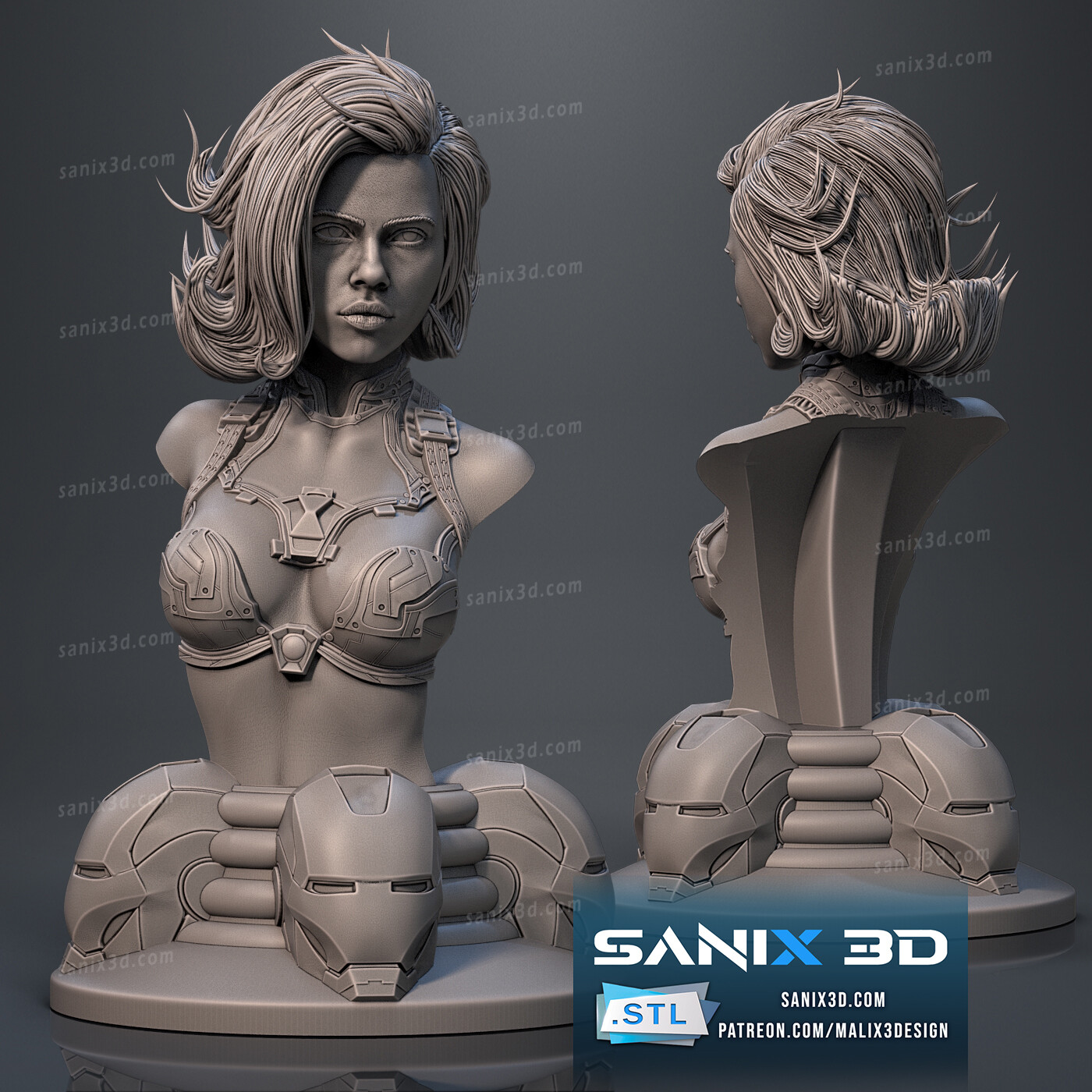iron widow bustfiles superheroes sanix3d 3D print model - Mito3D