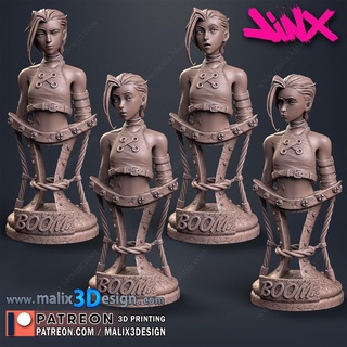 jinx 4 busts -files superheroes sanix3d 3d print model - Mito3D