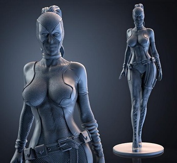 lady deadpool -files 3d printing superheroes sanix3d 3d print model - Mito3D