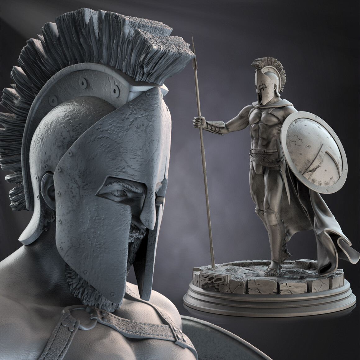 leonidas 300 espartanos 3d imprimível modelo Super heróis sanix3d 3D print model - Mito3D