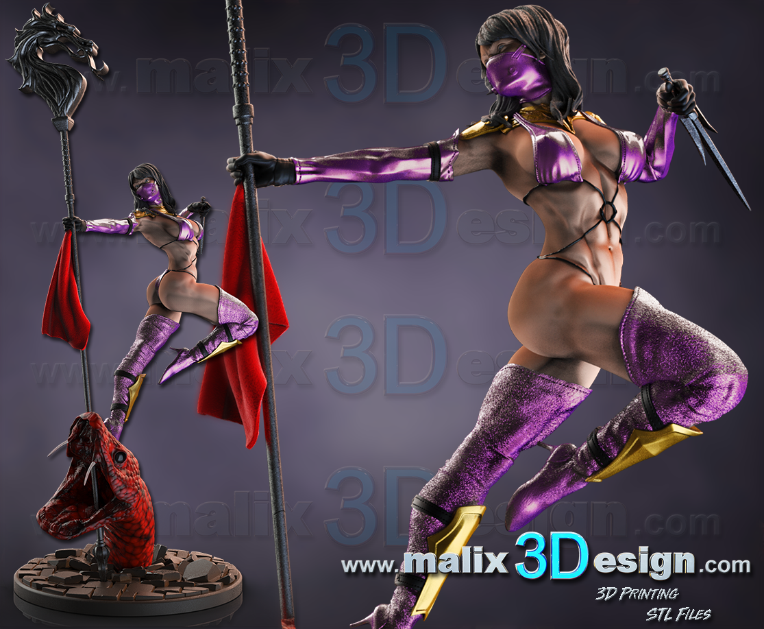 mortel kombat Mileena 3d impression dossiers super héros sanix3d 3D print model - Mito3D
