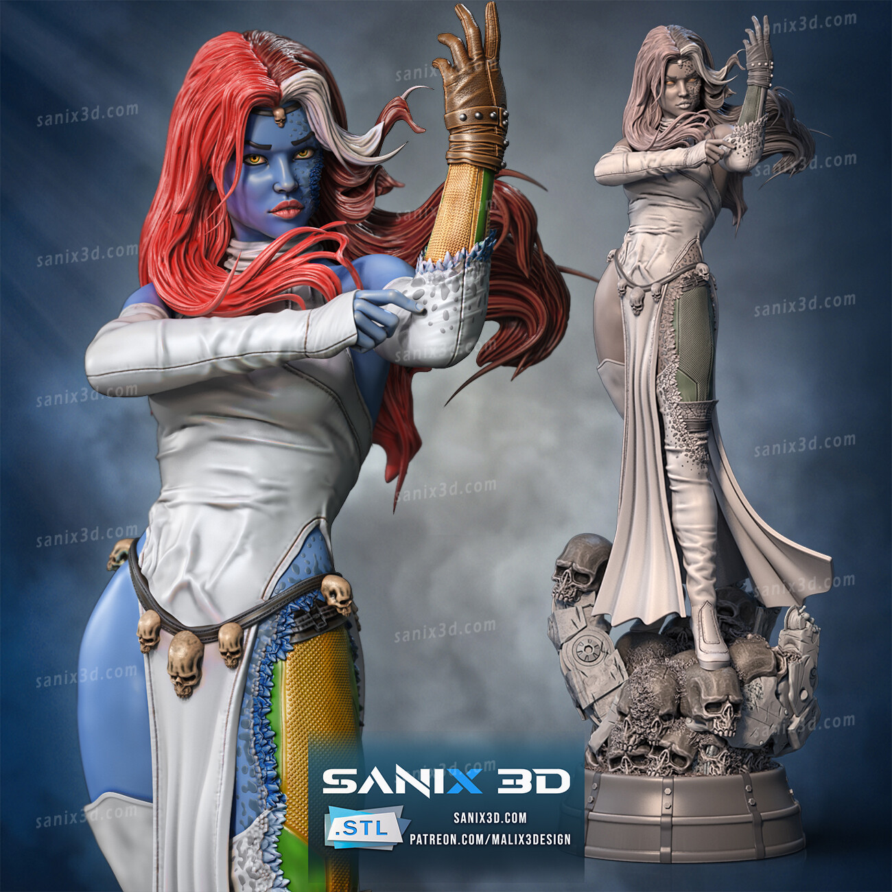 mystique men files super héros sanix3d 3D print model - Mito3D