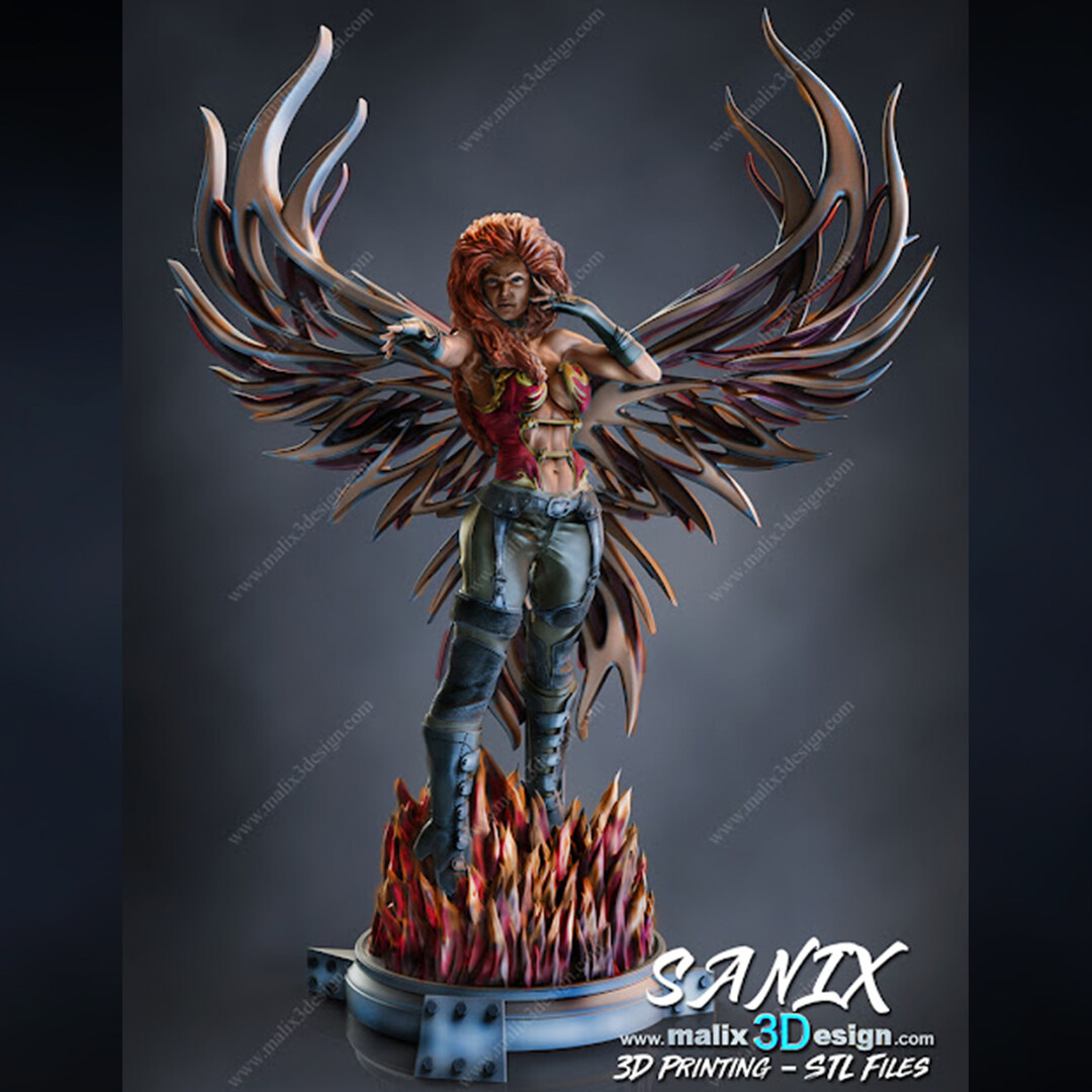 phoenix -files 3d printing  superheroes sanix3d  3D print model - Mito3D