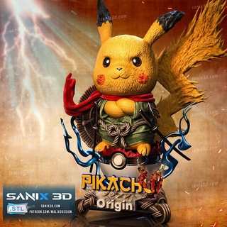 Pikachu Pokémon files super héros sanix3d 3d print model - Mito3D