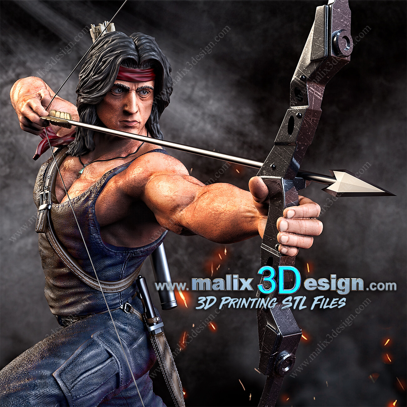 rambo files supereroi sanix3d 3D print model - Mito3D