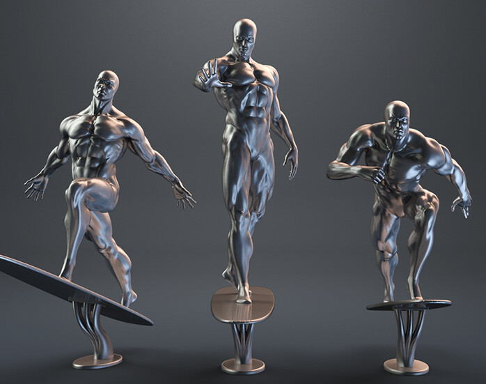 silver surfer 3 version -files  superheroes sanix3d  3D print model - Mito3D