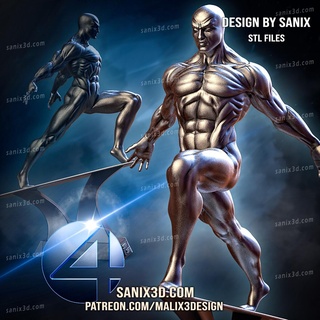 silver surfer fantastic -files superheroes sanix3d 3d print model - Mito3D