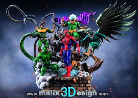 sinistre spider man fichiers diorama super héros sanix3d 3d print model - Mito3D