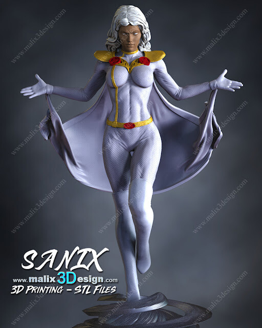 tempête 3d imprimable modèle super héros sanix3d 3D print model - Mito3D