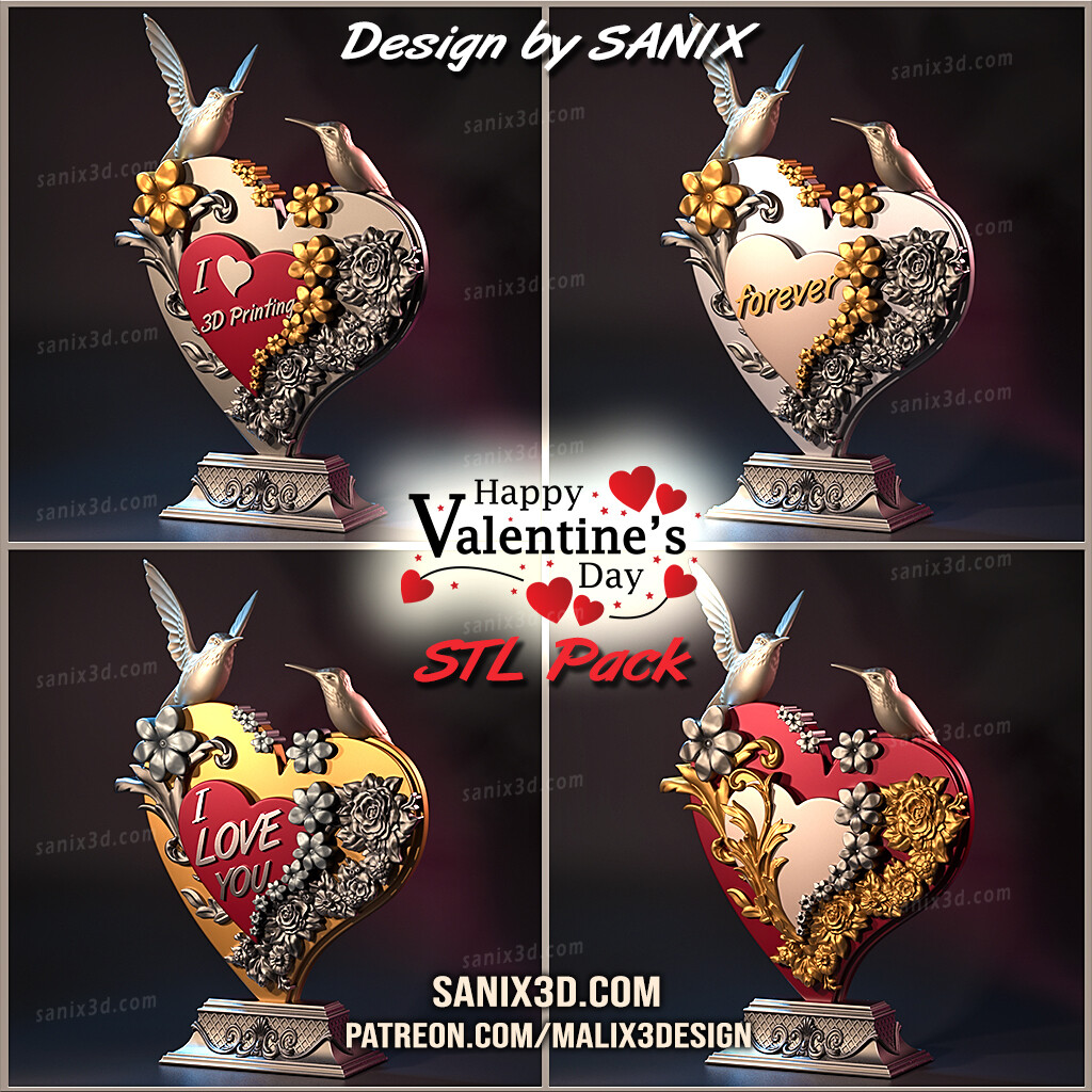 Valentinstag Dekoration files Superhelden sanix3d 3D print model - Mito3D