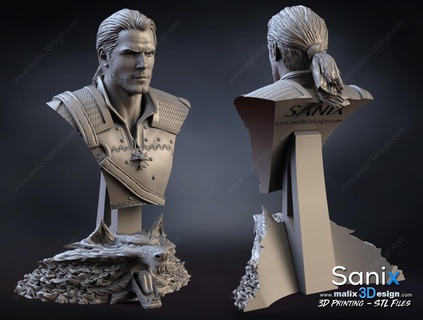 witcher bust - 3d printing files superheroes sanix3d 3d print model - Mito3D
