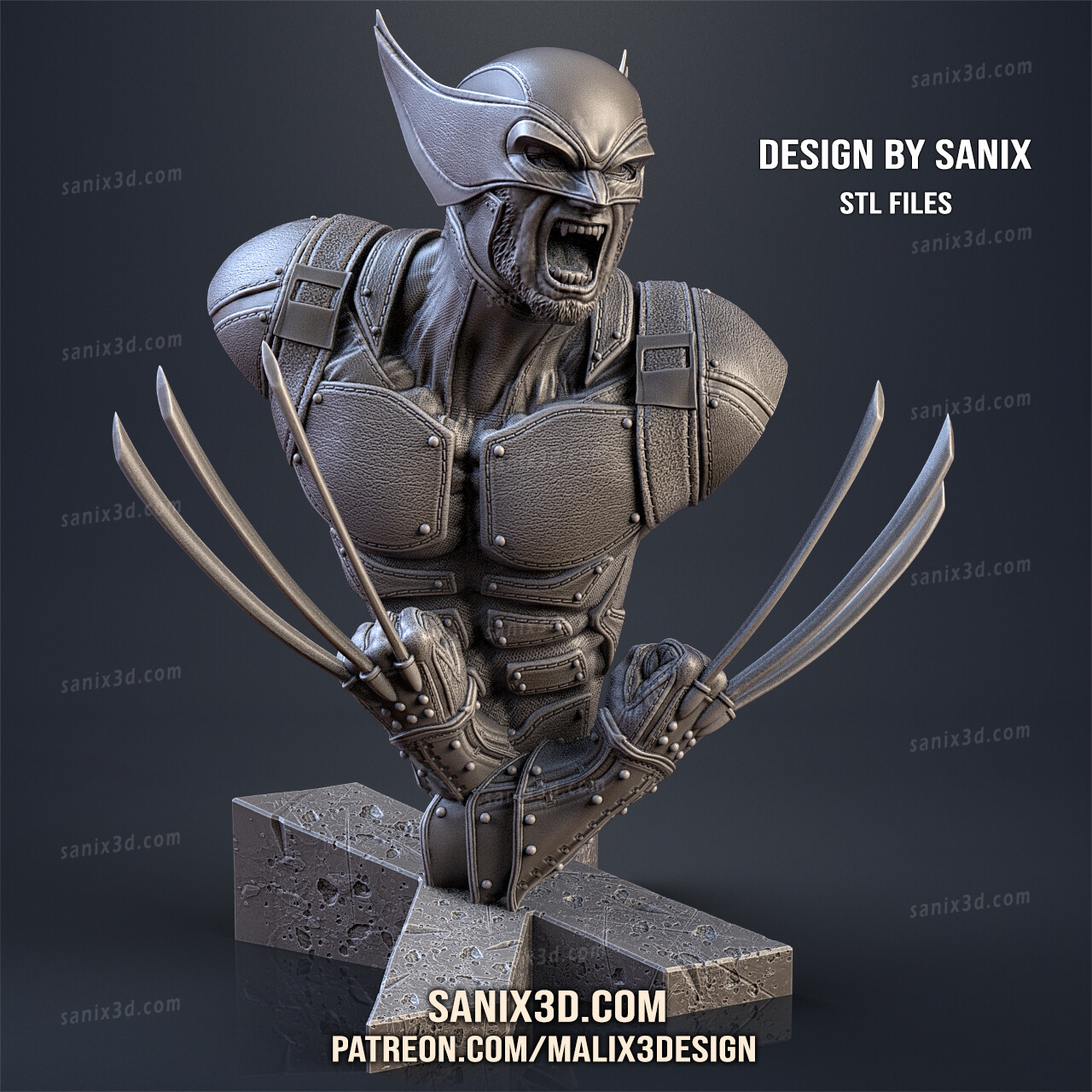 wolverine bust -files superheroes sanix3d 3D print model - Mito3D