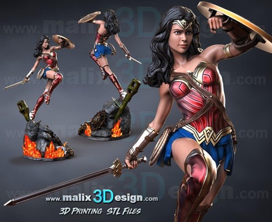 Meraviglia donna 3d printfiles supereroi sanix3d 3d print model - Mito3D
