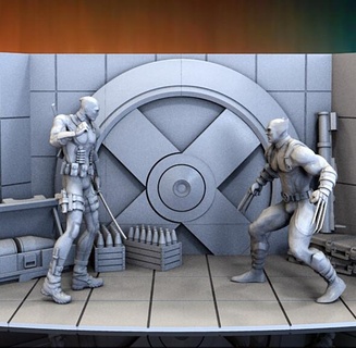 x men diorama 3d stampa supereroi sanix3d 3d print model - Mito3D