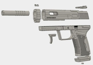 9mm guns swords 3d print model - Mito3D