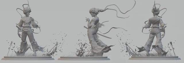 afro samurai anime 3d print model - Mito3D