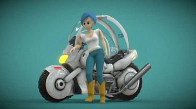 bulma moto anime Dragão bola 3d print model - Mito3D