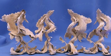 koi dragons fantasy 3d print model - Mito3D