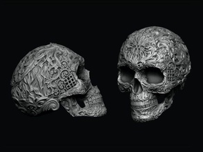 crânio ornamental misc 3d print model - Mito3D