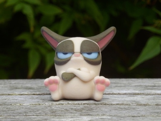 maldito gato gruñón gatito memes arte animación esculturas 3d print model - Mito3D