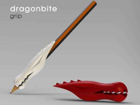 dragonbite grip dragon pencil gadgets accessories 3d print model - Mito3D