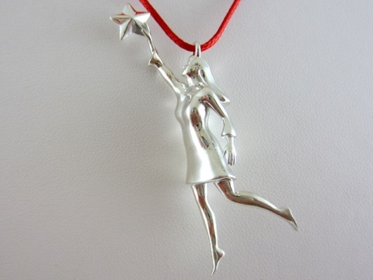alcance estrelas pingente anjo natal presente feriado desafio jóias prata dinheiro estrela estrela natal joalheria pingentes colares 3d print model - Mito3D