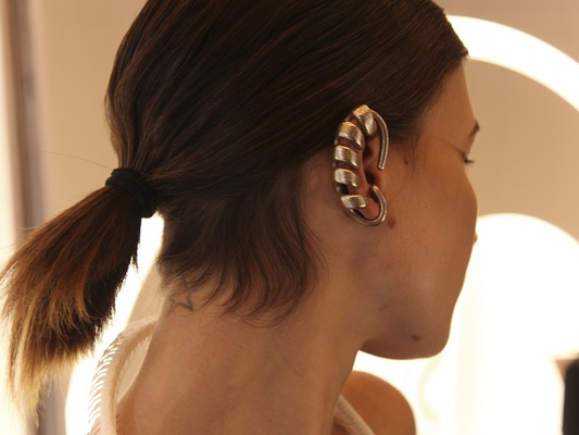 serpentino ear cuff jewel metal steel unique jewelry earrings 3d print model - Mito3D