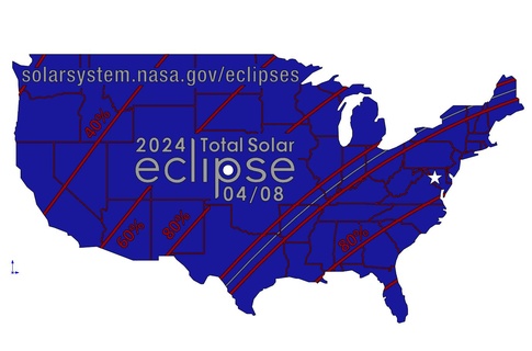 2024 solar eclipse Estados Unidos mapa nasa agujerito proyector 3d print model - Mito3D
