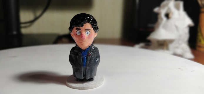 lindo pequeño Sherlock forma alfiler 3d print model - Mito3D