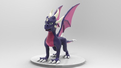 cynder dragon pinshape toy legend spyro statue ps2 action figure 3d print model - Mito3D