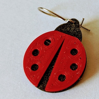 ladybug earrings pinshape 3d print model - Mito3D