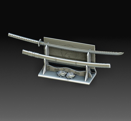 katana sword pinshape weapons 3d print model - Mito3D