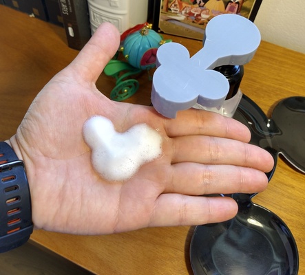 mickey shaped foaming soap adapter to bath & body works pinshape 3d print model - Mito3D
