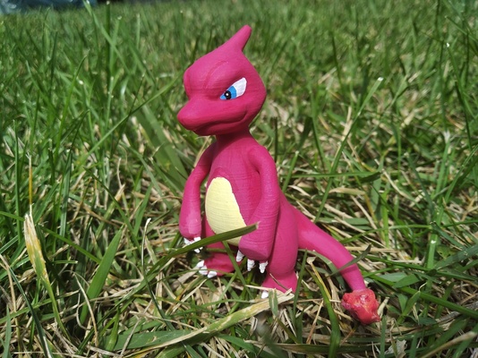 pokémon charmeleon rojo fuego forme d'épingle 3d print model - Mito3D