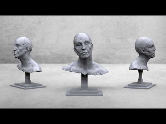 criativo retrato alfinete homem 3d print model - Mito3D