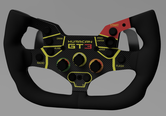 lamborghini huracan gt3 steering wheel pinshape simracing 3d print model - Mito3D