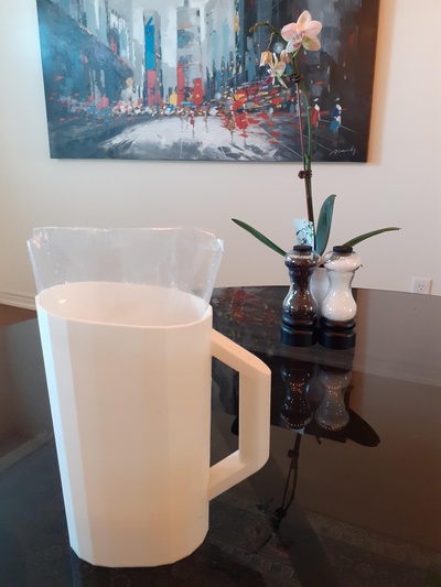 eingesackt milch krug polygon stil pinshape milk jug 3d print model - Mito3D