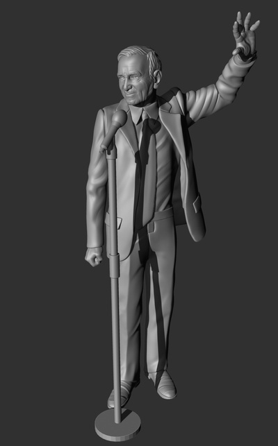 charles aznavour forma spillo sculpring 3d print model - Mito3D